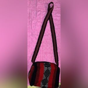 LILLO Red & Black Crossbody Woven Purse NWOT